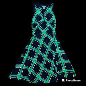 Anthropologie Maple Green Plaid Dress